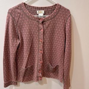 Vintage TALBOTS Butterfly Button Down Cardigan Size Medium Whimsical Feminine‎